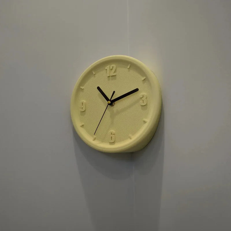Axis Corner Wall Clock Yellow Inner Numbered