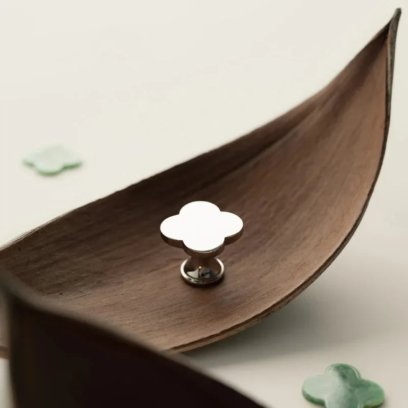 Clover Brass Cabinet Knob