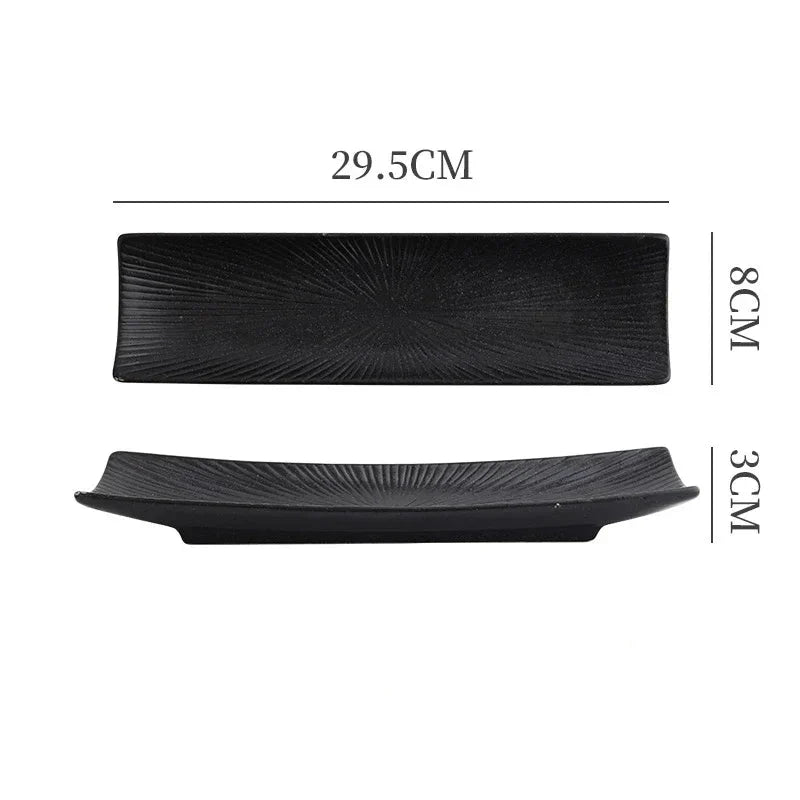 Minimalist Sushi Plates Black