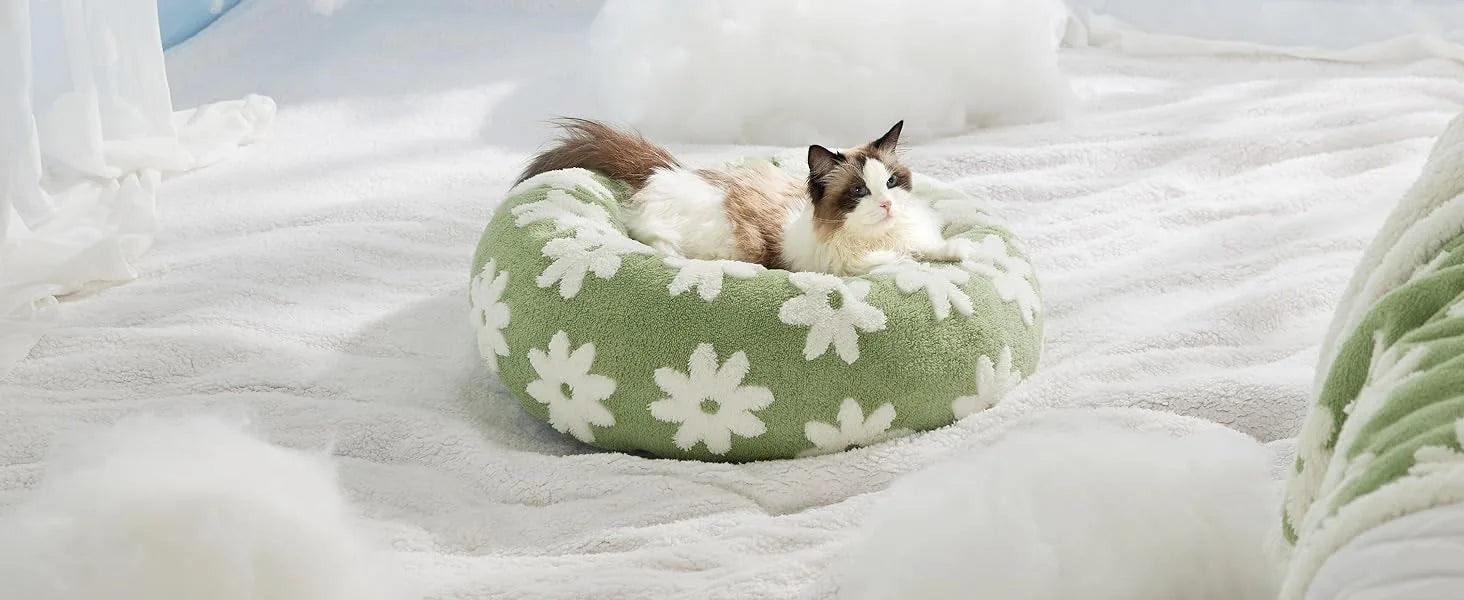 Donut Haven Pet Bed Flower Garden Green