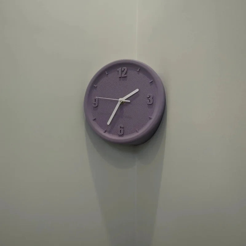 Axis Corner Wall Clock Purple Inner Numbered