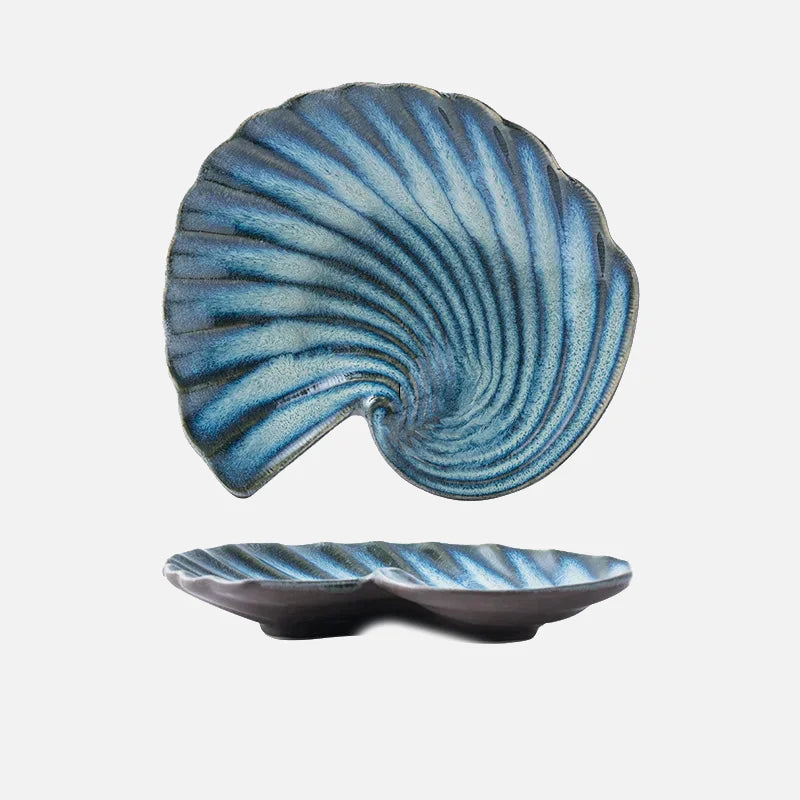 Ocean Whirl Ceramic Plate Turquoise