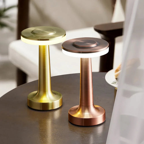Chrome Table Lamp Gold (Disk)