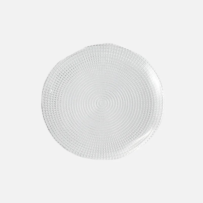 Lattice Glow Glass Plates Round Large