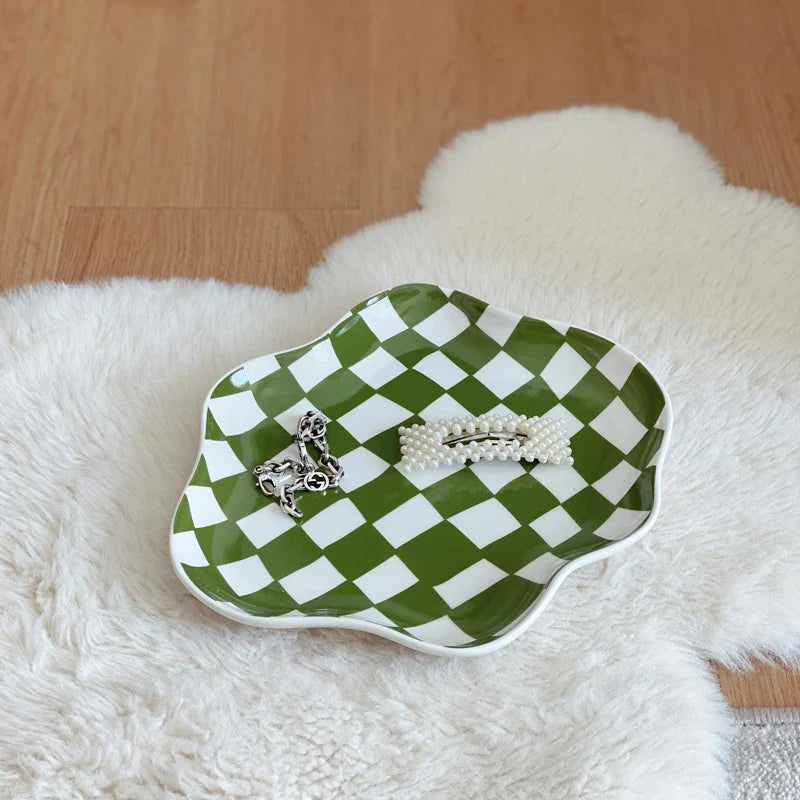 Checkered Bloom Trinket Dish