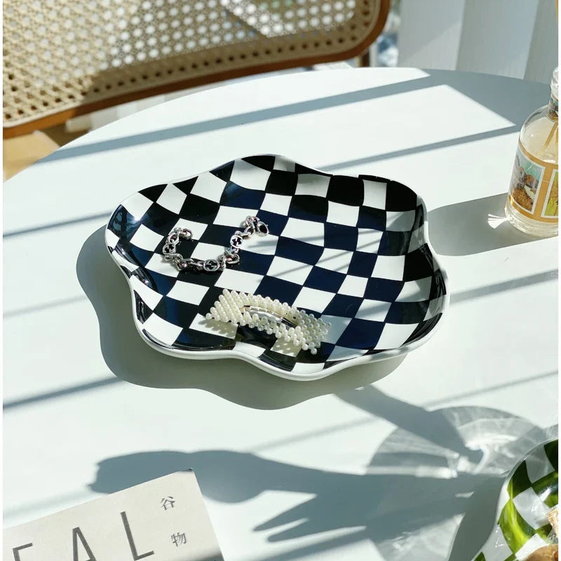 Checkered Bloom Trinket Dish