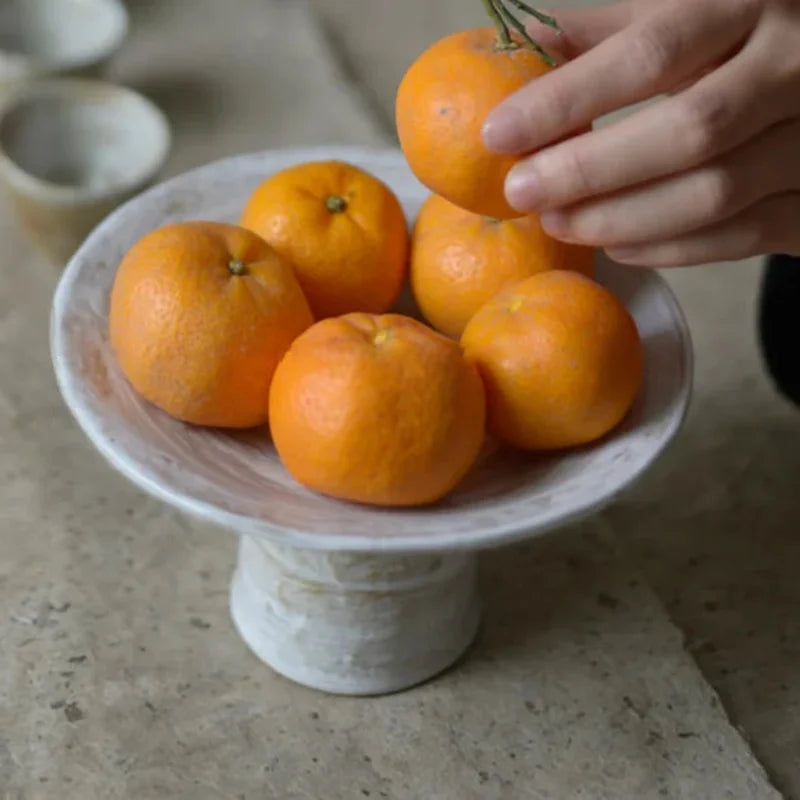 Mesa Pedestal Fruit Dish White X Large
