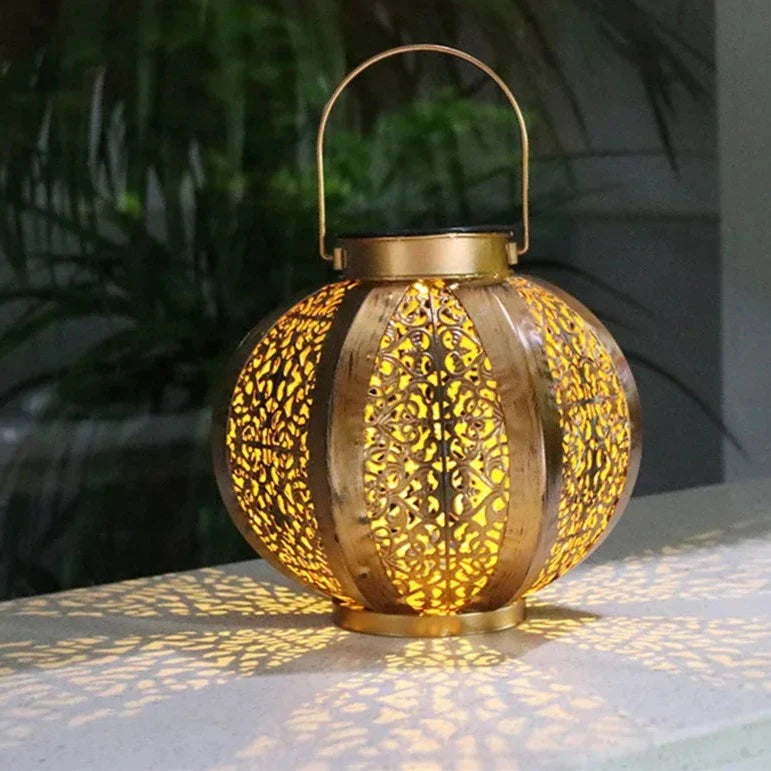 Solar Art Deco Lantern Round