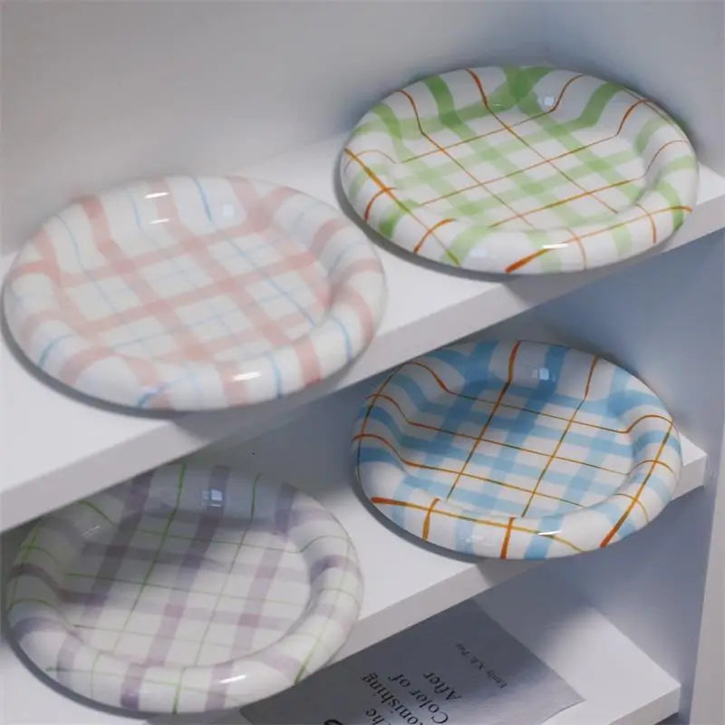 Gridline Ceramic Plates