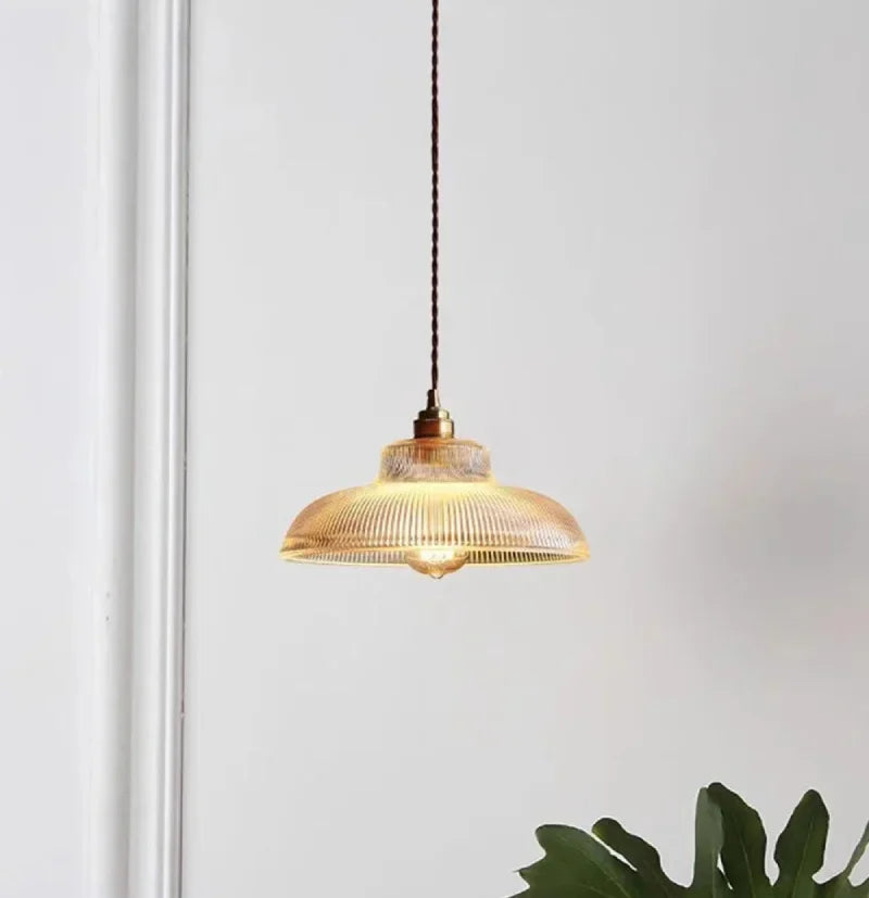 Linden Glow Ribbed Pendant Light