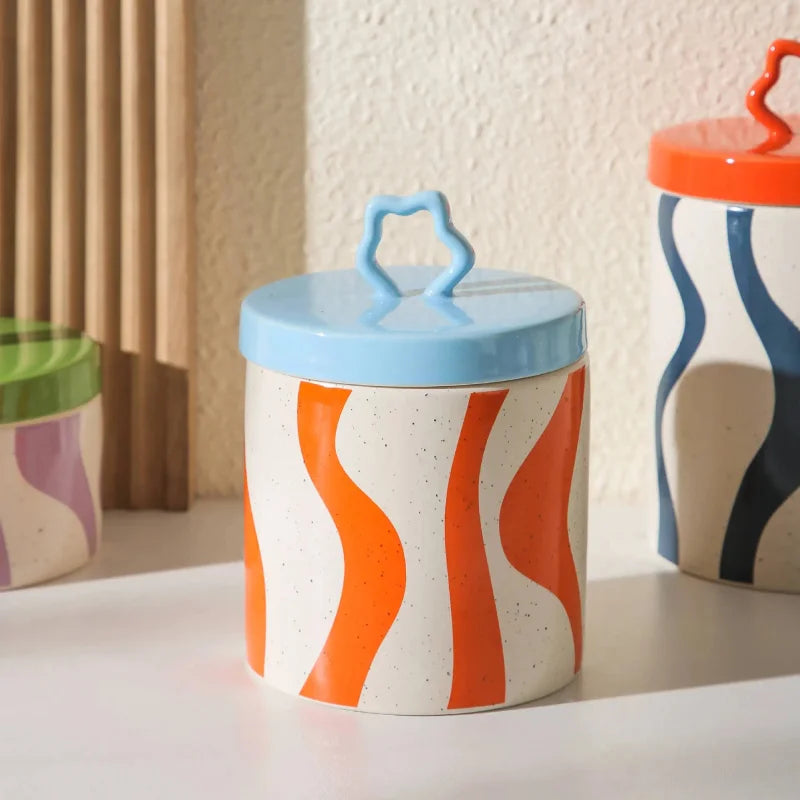 Groovy Glaze Ceramic Storage Jar