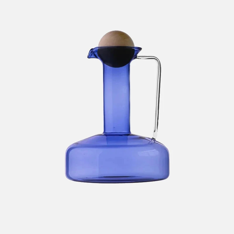 Bubble Spout Glass Kettle Set Pitcher Blue