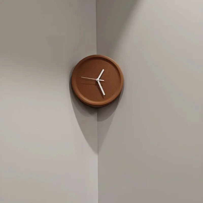 Axis Corner Wall Clock Brown Inner Unnumbered