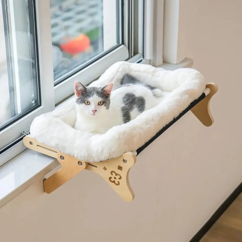 Sunspot Cat Window Perch Hammock Furry White