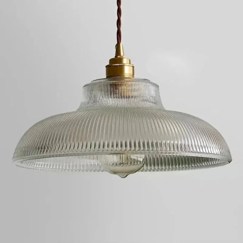 Linden Glow Ribbed Pendant Light