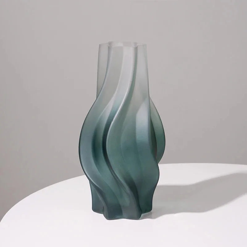 Aurora Ombre Wave Vase Large Green