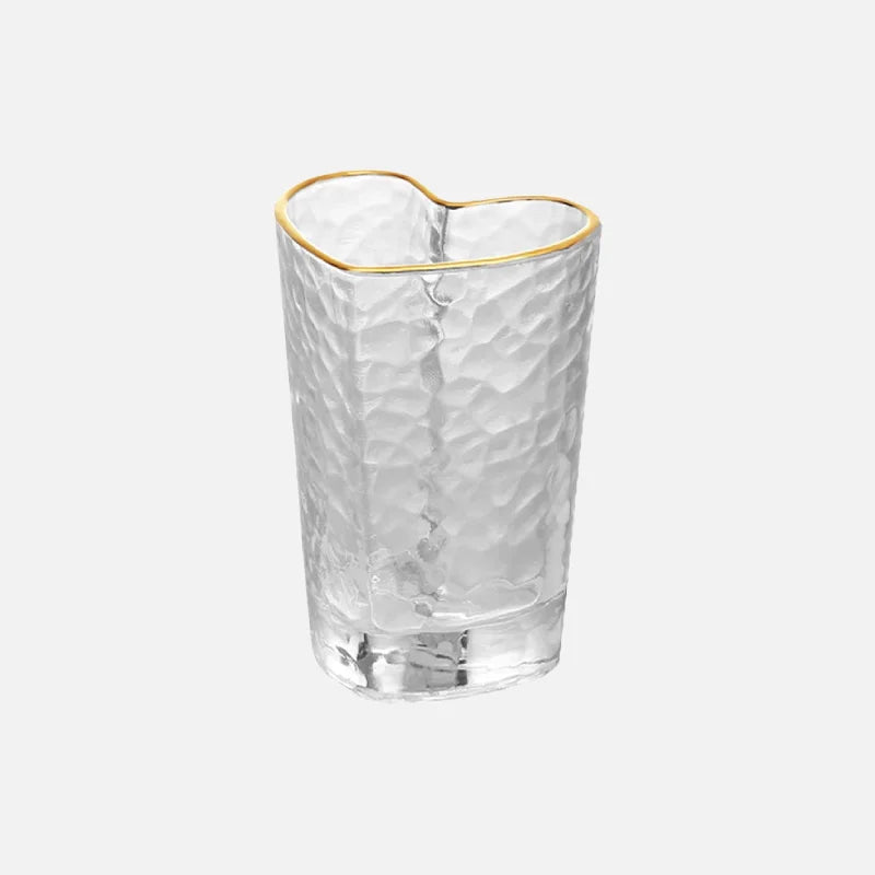 Amour Heart Glass Clear with Gold Rim