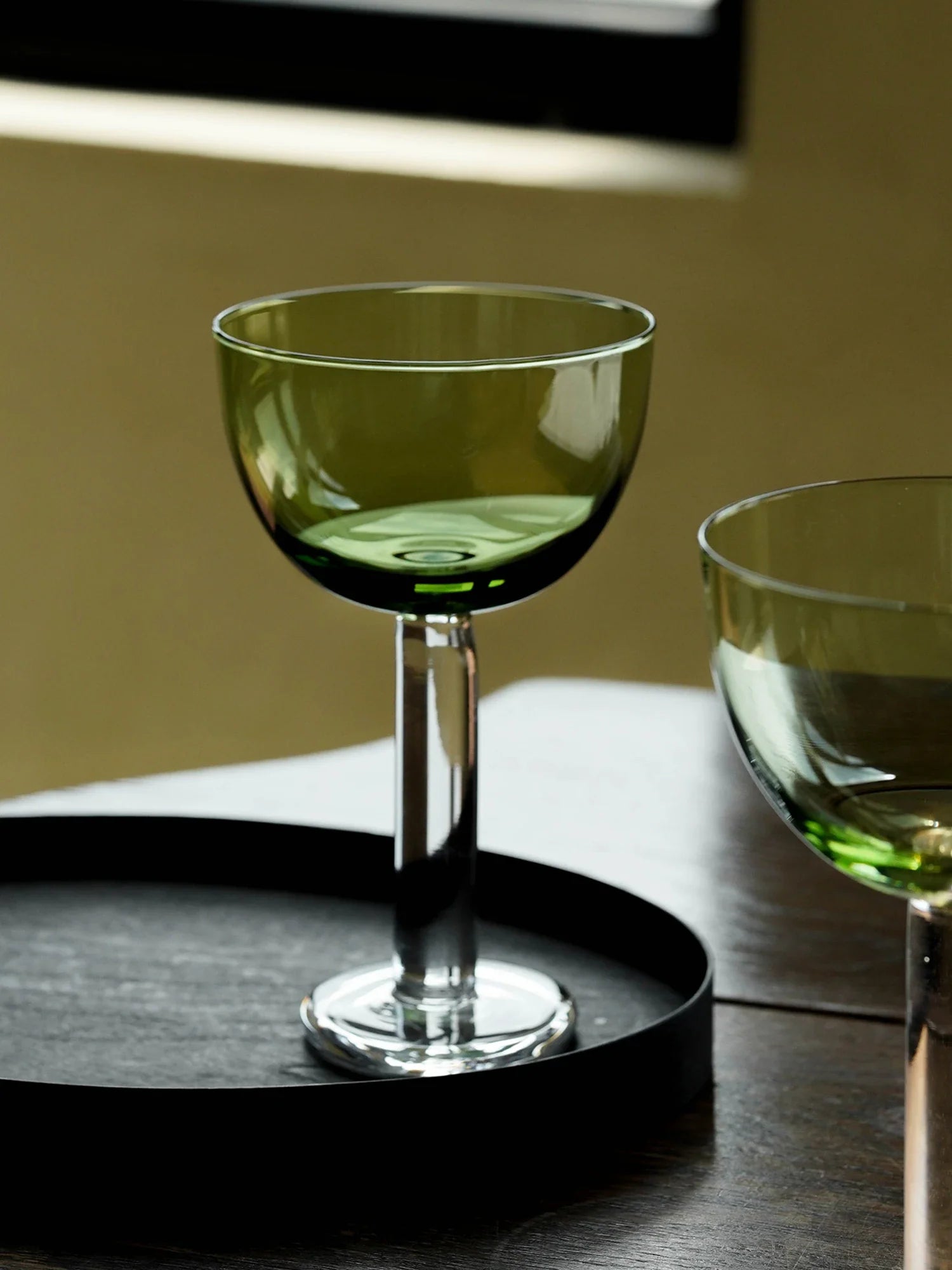 Hami Green Glass Goblet
