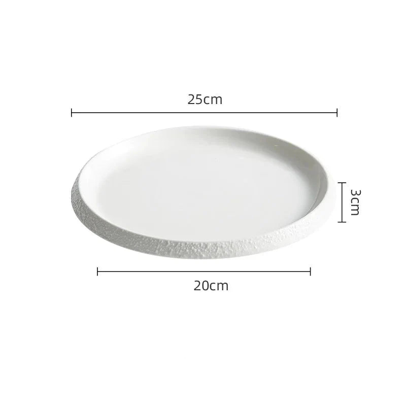 Minimalist White Ceramic Plate M