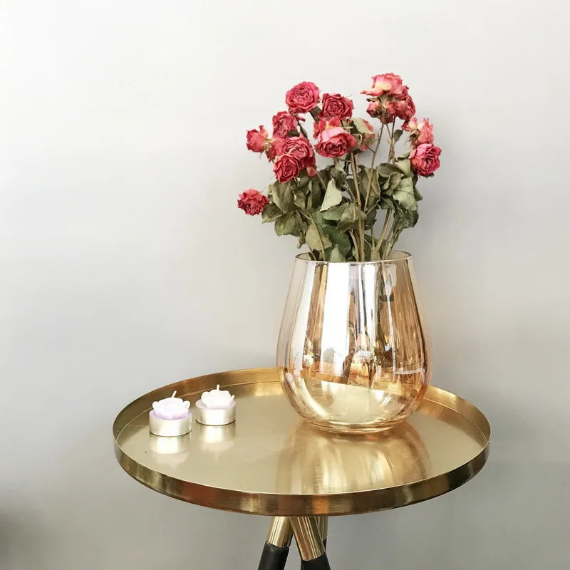 Aura Glow Glass Vase Amber Small