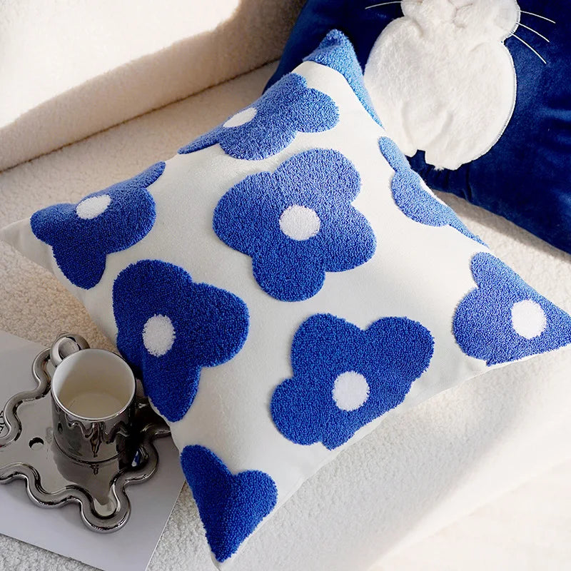 Hareloom & Daisy Bloom Pillow Cover Blue Daisies
