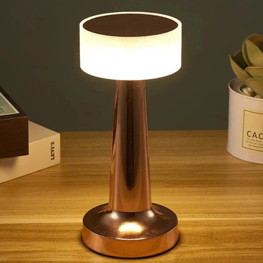 Chrome Table Lamp Rose Gold (Cylinder)
