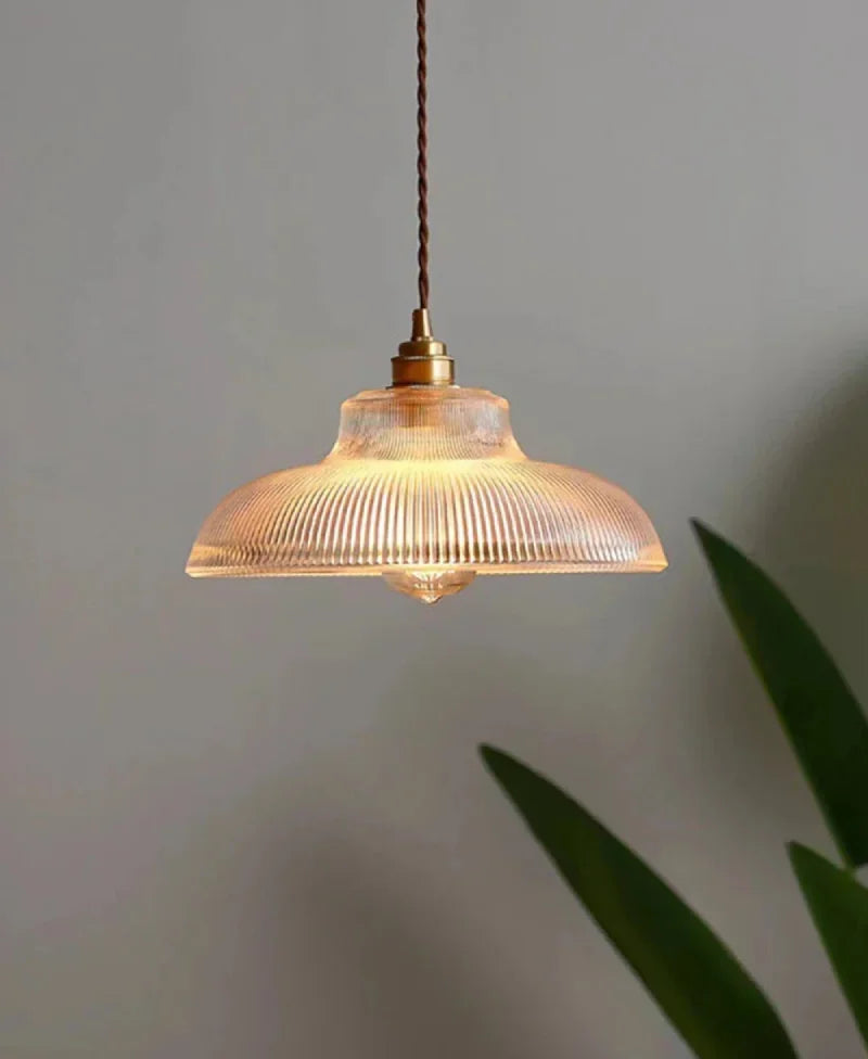 Linden Glow Ribbed Pendant Light