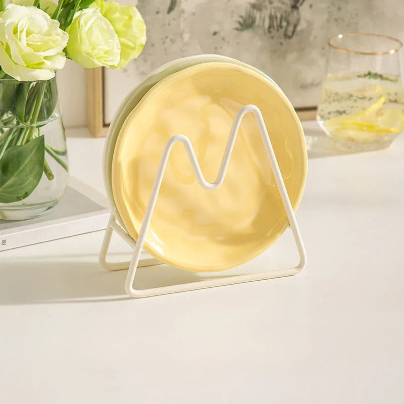 Luna Creme Pastel Dishes 3 pcs Mixed Colors With rack