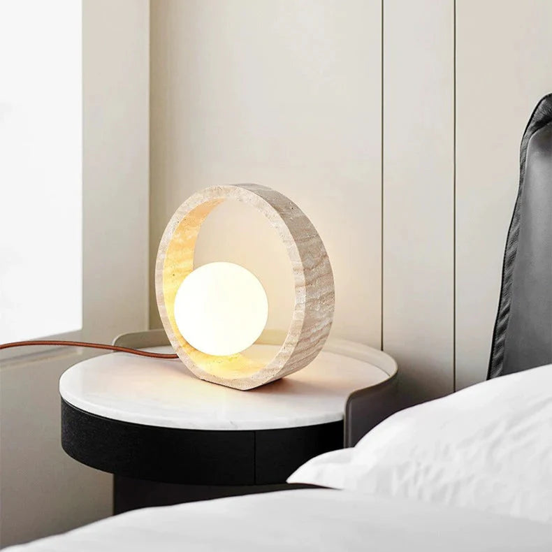 Sculptural Faux Travertine Lamp