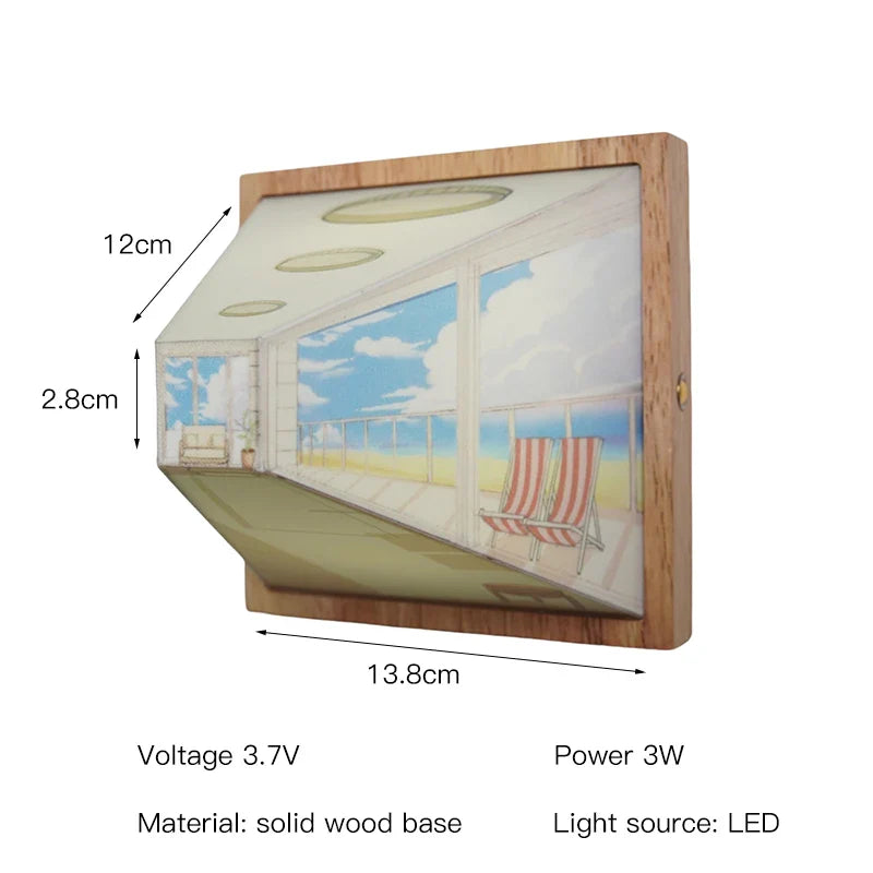Dimensio™ - 3D Wall Art Lamp Seaside Rechargeable