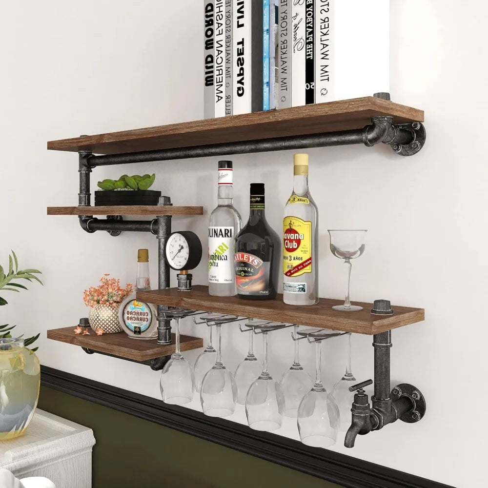 Industrial Floating Bar Shelf