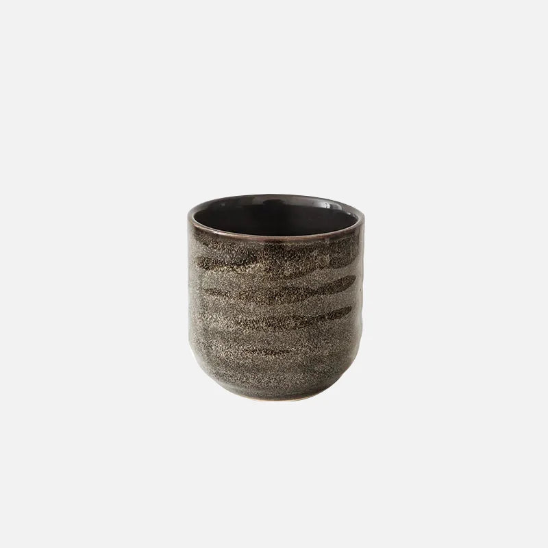 Kumo Glaze Ceramic Tea Cup Dark Brown