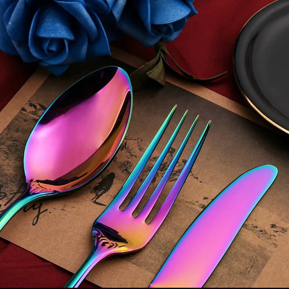 Galia Rainbow Silverware Set – Iridescent Flatware