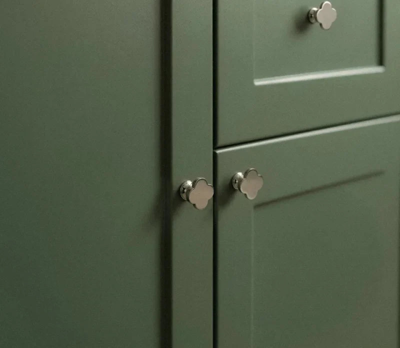 Clover Brass Cabinet Knob