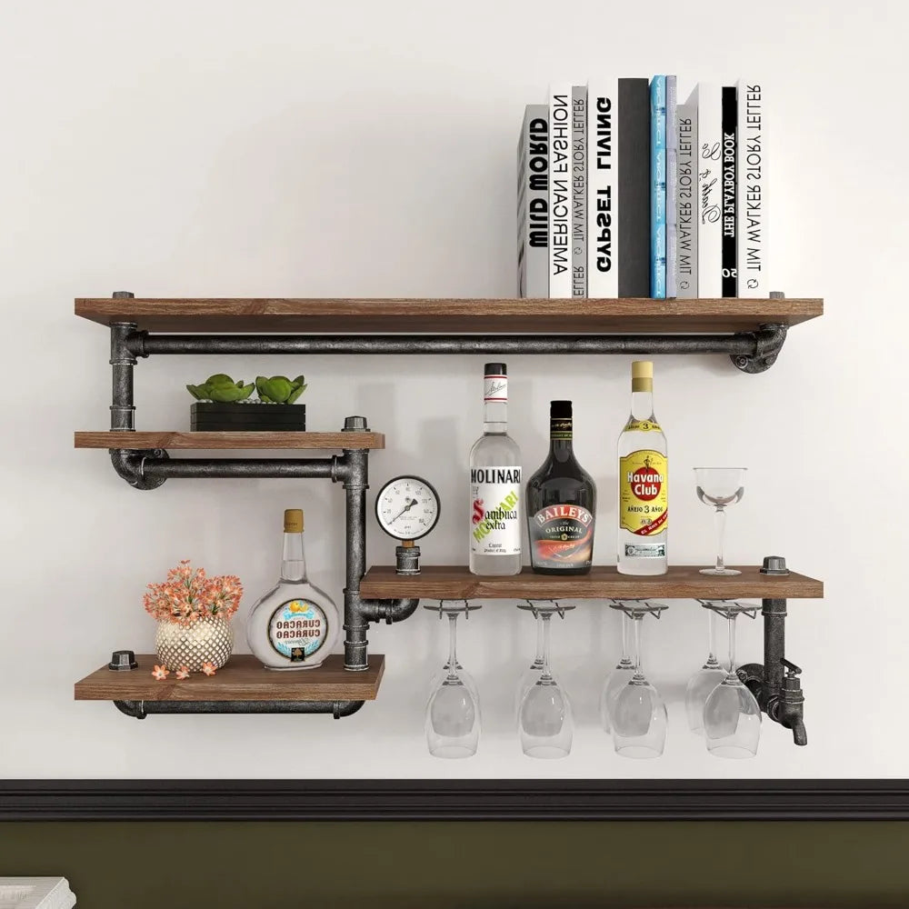 Industrial Floating Bar Shelf