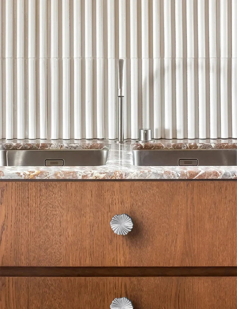 Solenne Fan Cabinet Knobs - Chrome Silver