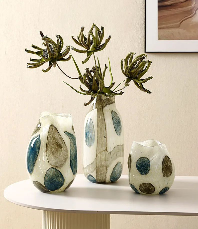 Forest Pebble Glass Flower Vase