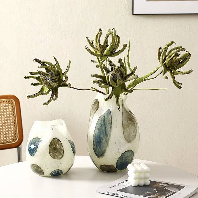 Forest Pebble Glass Flower Vase