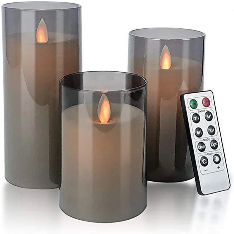 Flameless Candle 3-Piece Set Smoke