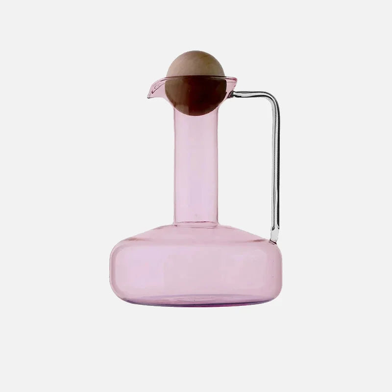 Bubble Spout Glass Kettle Set Pitcher Pink