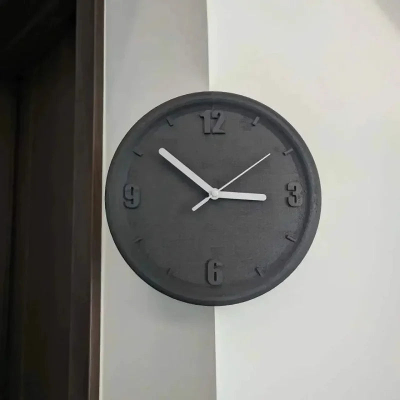 Axis Corner Wall Clock Black Outer Numbered