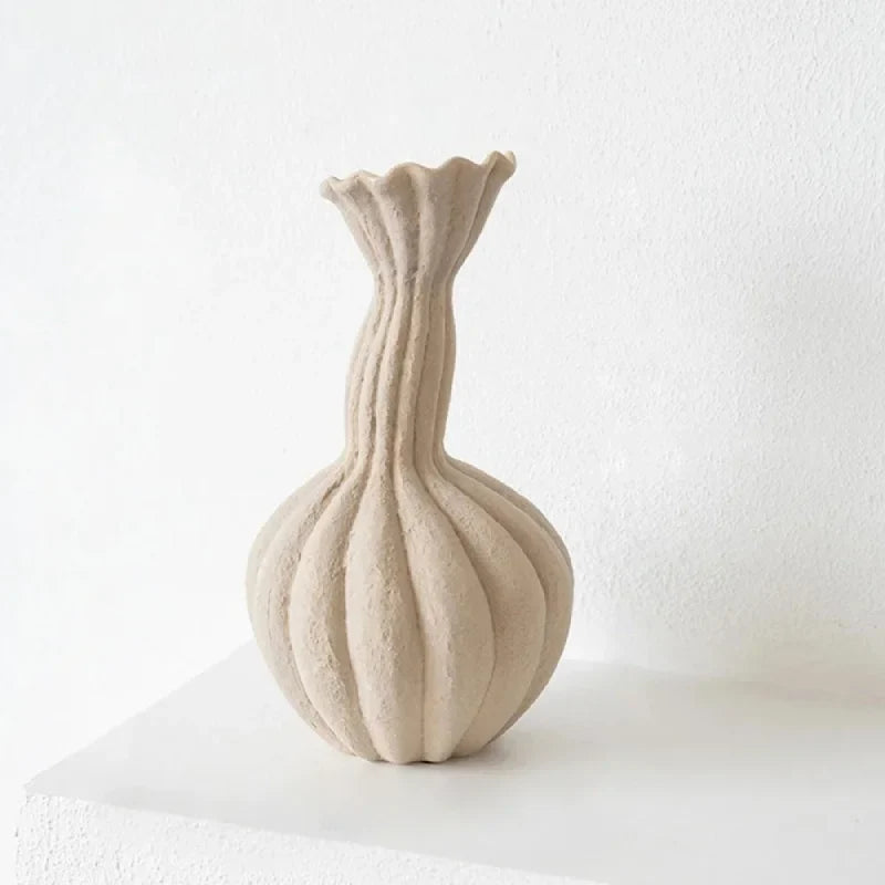 Earthform Textured Ceramic Vase Large White