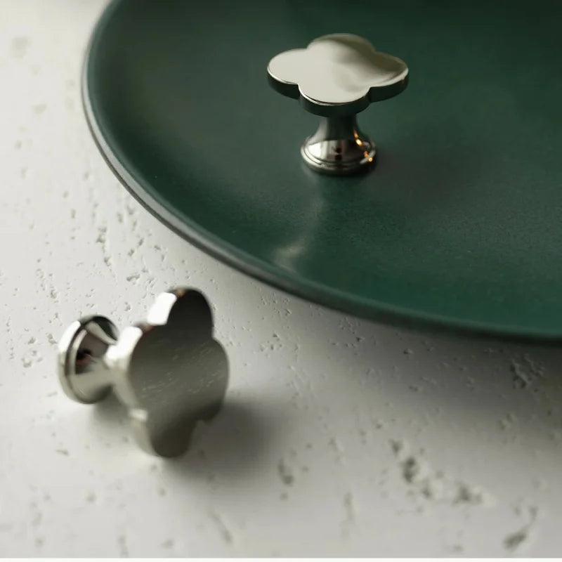 Clover Brass Cabinet Knob
