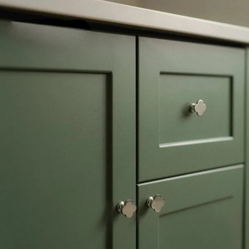 Clover Brass Cabinet Knob