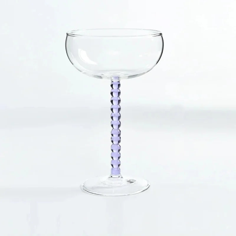 Gilded Era Beaded Coupe Glass Violet