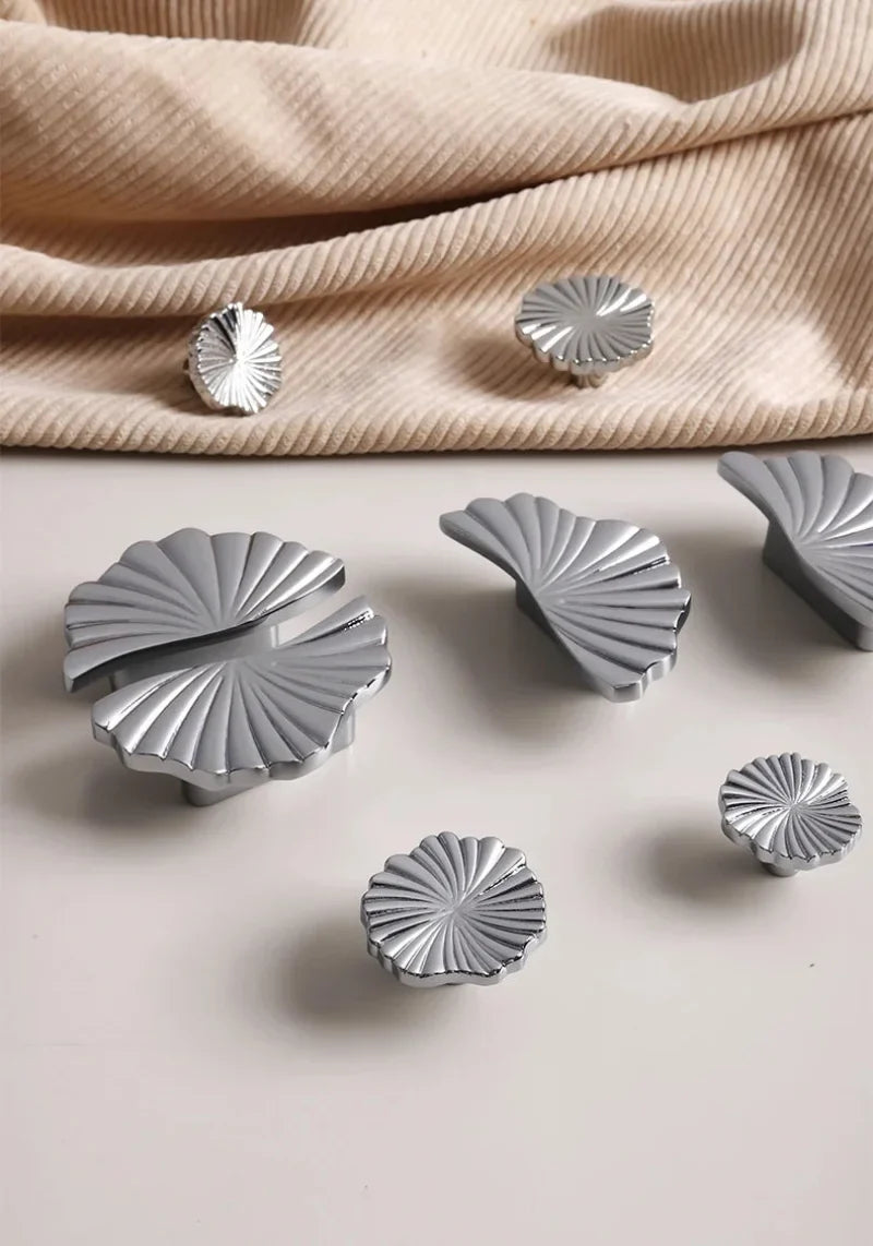 Solenne Fan Cabinet Knobs - Chrome Silver