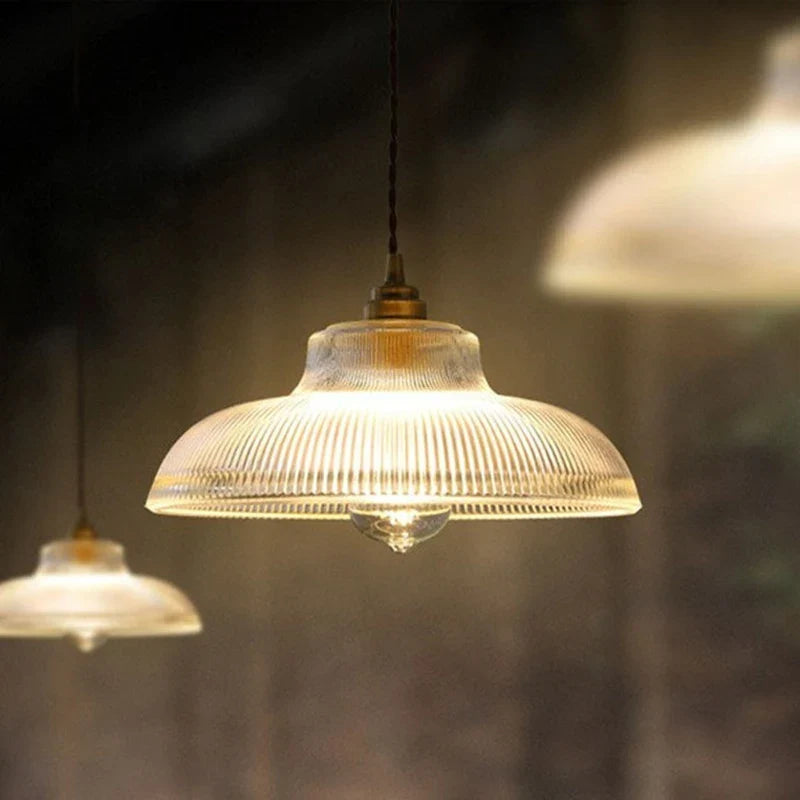 Linden Glow Ribbed Pendant Light
