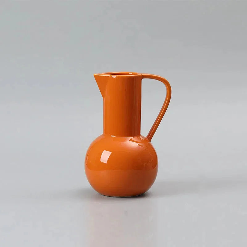 Orbita Glazed Ceramic Vase Medium Orange