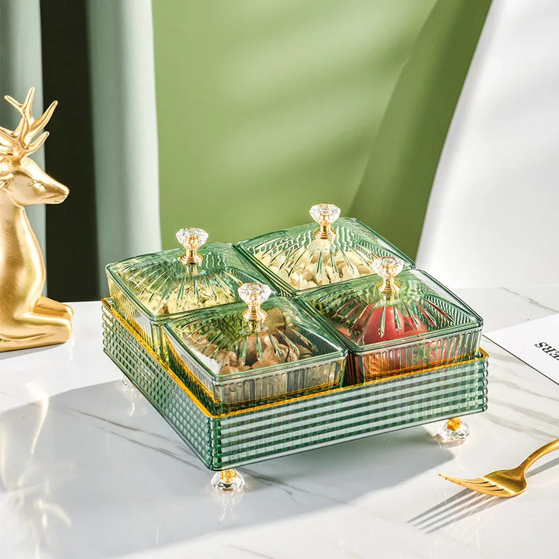Turkish Snack Tray Green (4 Grids)