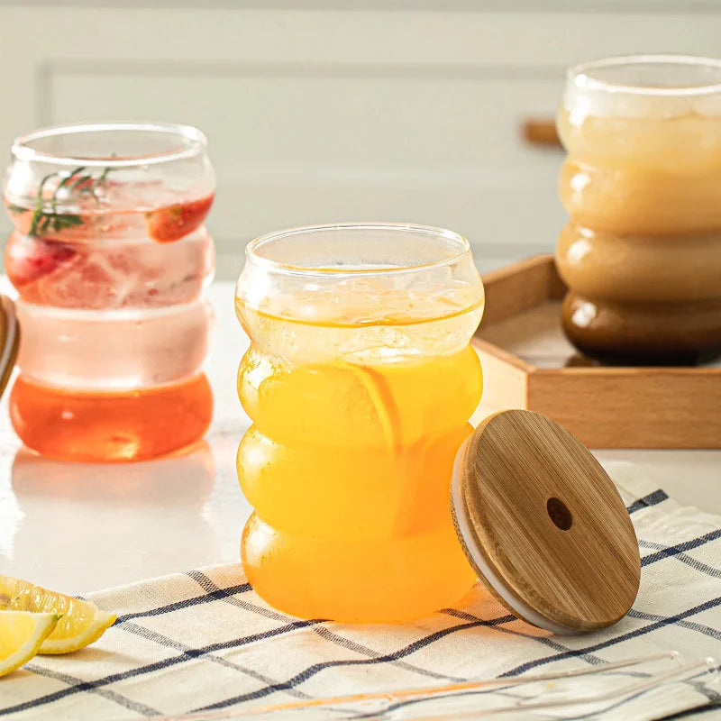 Bubble Beam Glass Cup